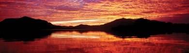 Spectacular crimson and violet Dingle sunset