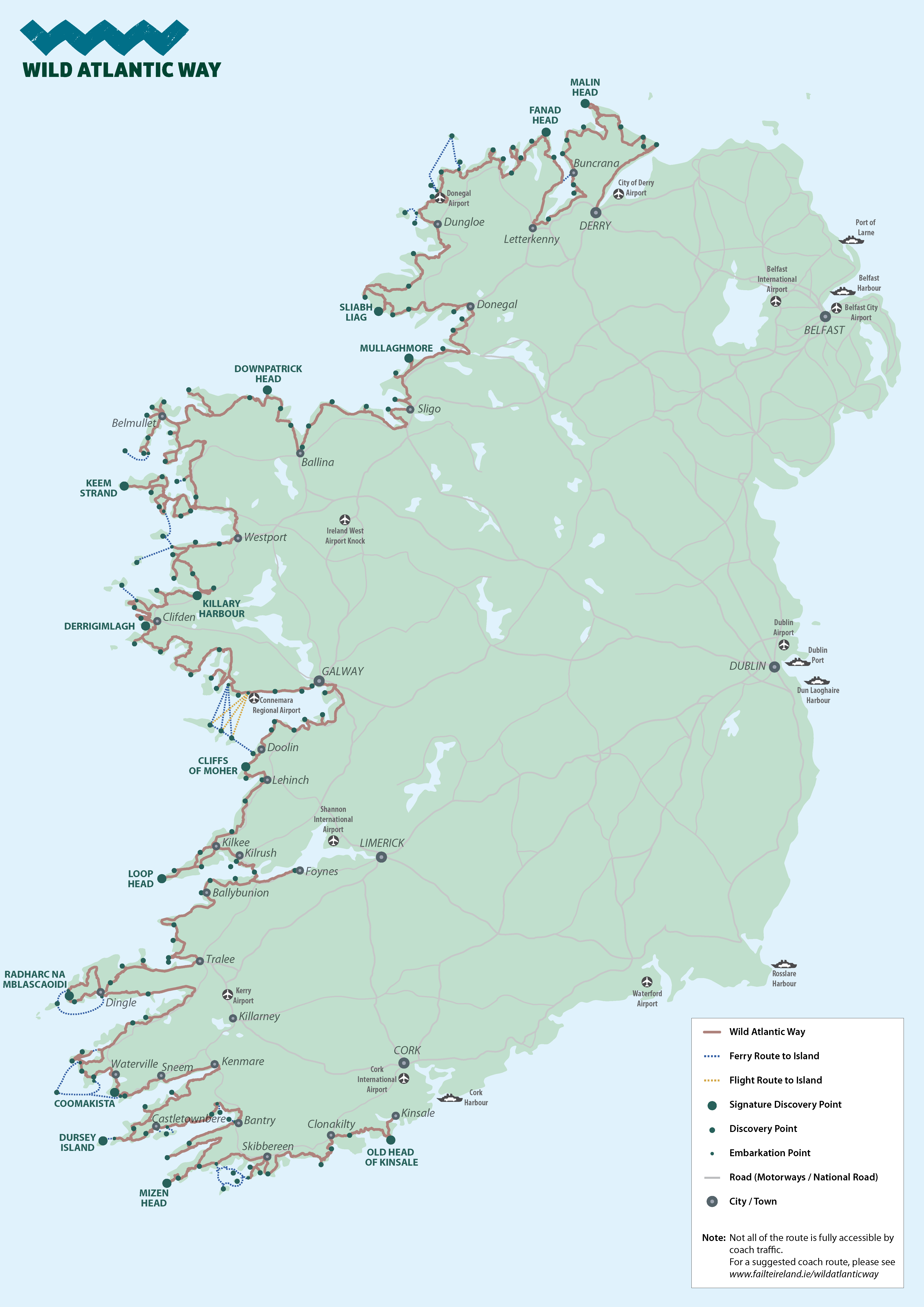 Map of the Wild Atlantic Way
