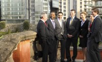 Business group on steps