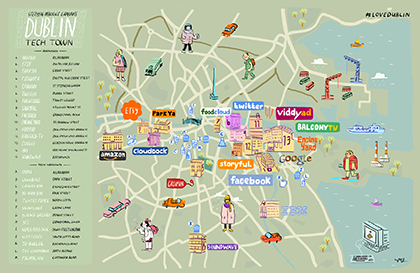 Dublin illustrated tech map