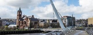 A view of Derry City from a bridge